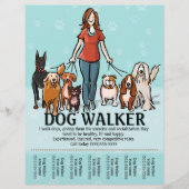 Dog Walking. Dog Walker. Teerblad Flyer (Voorkant)