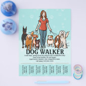 Dog Walking. Dog Walker. Teerblad Flyer (Enkel)