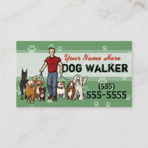 Dog Walking Dog Walker Training MALE Aangepaste Pr Visitekaartje