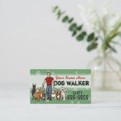 Dog Walking Dog Walker Training MALE Aangepaste Pr Visitekaartje (Staand voorkant)