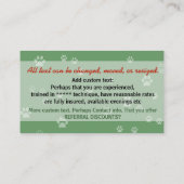 Dog Walking Dog Walker Training MALE Aangepaste Pr Visitekaartje (Achterkant)