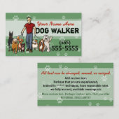Dog Walking Dog Walker Training MALE Aangepaste Pr Visitekaartje (Voorkant / Achterkant)