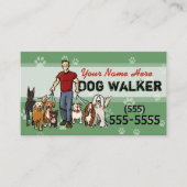 Dog Walking Dog Walker Training MALE Aangepaste Pr Visitekaartje (Voorkant)