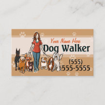 Dog Walking Dog Walker Training Vrouw Promo Card