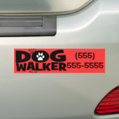 Dog Walking en Dog Walker promotie! Bumpersticker (Op auto)