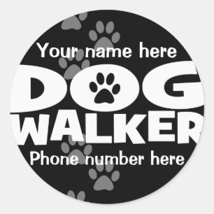 Dog Walking en Dog Walker promotie! Ronde Sticker