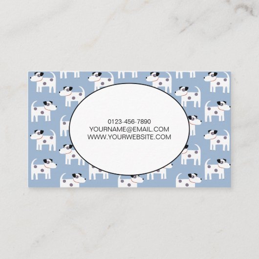 Dog Walking Jack Russell Terrier Blue Visitekaartje (Achterkant)