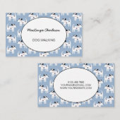 Dog Walking Jack Russell Terrier Blue Visitekaartje (Voorkant / Achterkant)