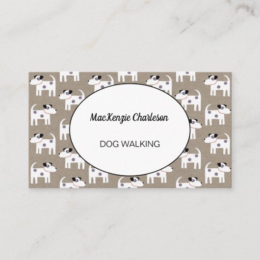 Dog Walking Jack Russell Terrier Brown Paper Visitekaartje (Voorkant)