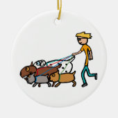 Dog Walking Keramisch Ornament (Voorkant)