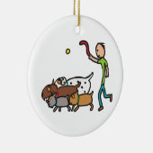 Dog Walking Keramisch Ornament (Rechts)