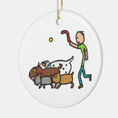 Dog Walking Keramisch Ornament (Links)