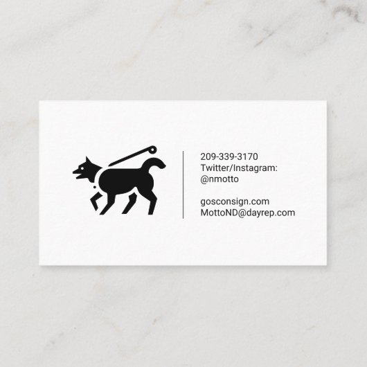 Dog Walking Logo Visitekaartjes (Achterkant)