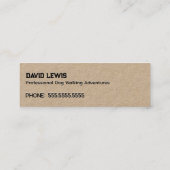 Dog Walking Mini Visitekaartje (Achterkant)