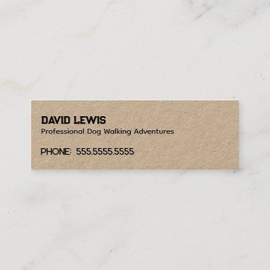 Dog Walking Mini Visitekaartje (Achterkant)