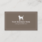 Dog Walking Pet Care Plain Brown Visitekaartje (Voorkant)