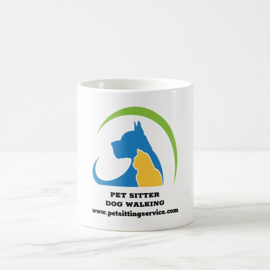 Dog Walking Pet Sitter Animal Service Logo Koffiemok (Center)