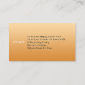 Dog Walking Pet Sitting Boarding Visitekaartje (Achterkant)