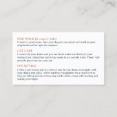 Dog Walking Pet Sitting Boarding Visitekaartje (Achterkant)