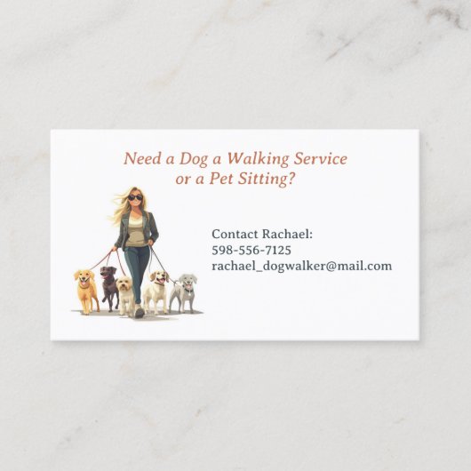 Dog Walking Pet Sitting Boarding Visitekaartje (Voorkant)