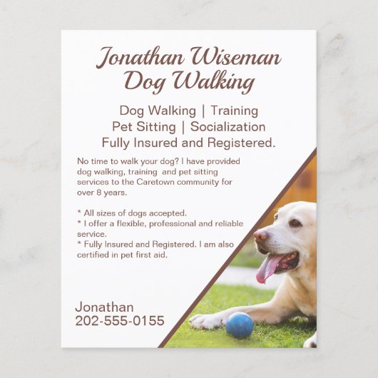 Dog Walking Pet Sitting Business Promotion Flyer (Voorkant)
