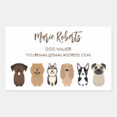 Dog Walking, Pet Sitting, Cat Care, Boarding Rechthoekige Sticker (Voorkant)