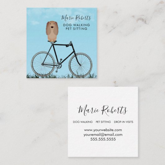 Dog Walking, Pet Sitting, Cat Care, Boarding Vierkante Visitekaartje (Voorkant / Achterkant)