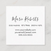 Dog Walking, Pet Sitting, Cat Care, Boarding Vierkante Visitekaartje (Achterkant)