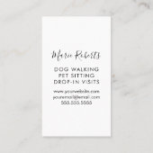 Dog Walking, Pet Sitting, Cat Care, Boarding Visitekaartje (Achterkant)