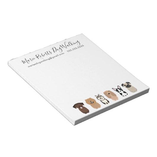 Dog Walking, Pet Sitting, Dog Boarding, Drop in Notitieblok (Schuin)