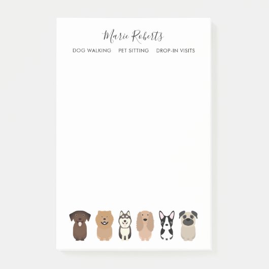 Dog Walking, Pet Sitting, Dog Boarding, Drop in Post-it® Notes (Voorkant)