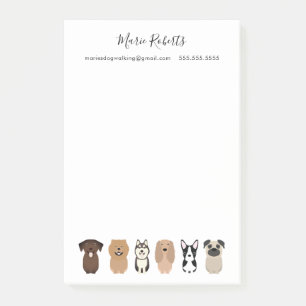 Dog Walking, Pet Sitting, Dog Boarding, Drop in Post-it® Notes