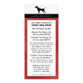 Dog Walking & Pet Sitting Red & Black Rack Card Reclamekaart (Achterkant)