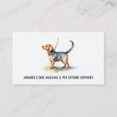 Dog Walking & Pet Sitting Services Waterverf Visitekaartje (Voorkant)