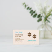 Dog Walking & Pet Sitting Visitekaartje (Staand voorkant)