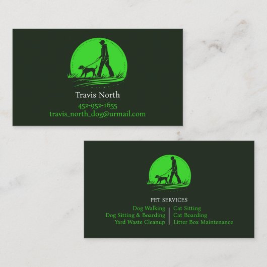 Dog Walking Pet Sitting Visitekaartje (Voorkant / Achterkant)