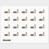Dog Walking Ronde Sticker (Vel)