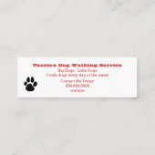 Dog Walking Service Mini Visitekaartje (Achterkant)