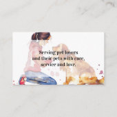 Dog Walking Service Pet Care Watercolor Visitekaartje (Achterkant)