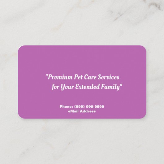 Dog Walking Services Visitekaartje (Achterkant)