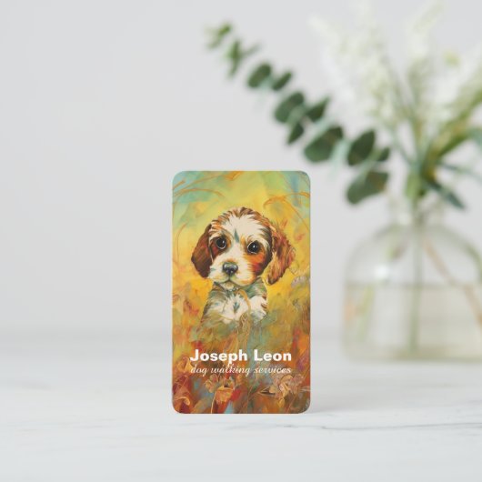 Dog Walking Services Visitekaartje (Staand voorkant)