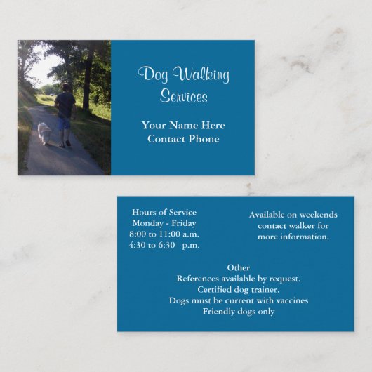 Dog Walking Services Visitekaartje (Voorkant / Achterkant)