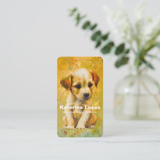 Dog Walking Services Visitekaartje (Staand voorkant)