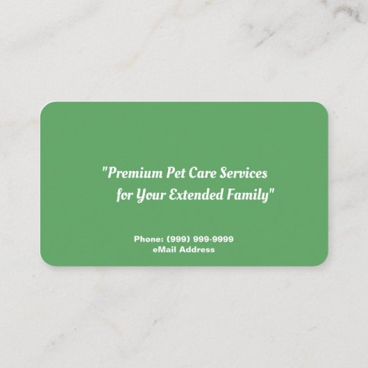 Dog Walking Services Visitekaartje (Achterkant)