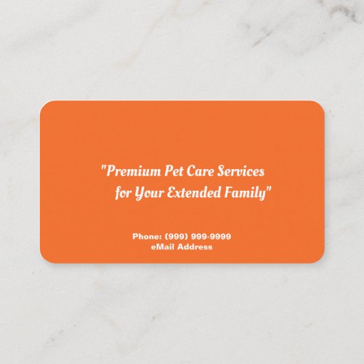 Dog Walking Services Visitekaartje (Achterkant)