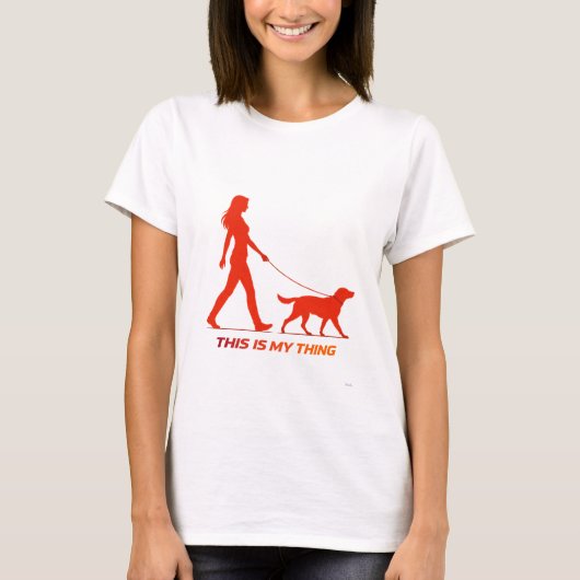 Dog Walking Silhouette Minimal Lifestyle Design T-shirt (Voorkant)