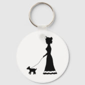 Dog Walking silhouette sleutelhanger (Voorkant)