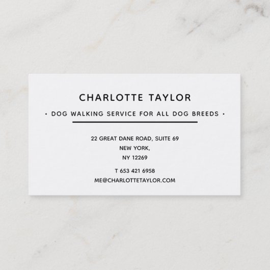 Dog Walking Theme Cute Visitekaartje (Achterkant)