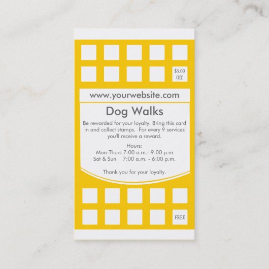 Dog Walking Visitekaartje Loyalty Card (Achterkant)