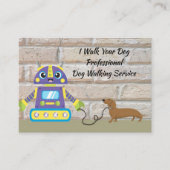 Dog Walking Visitekaartje met Robot & Dog (Voorkant)